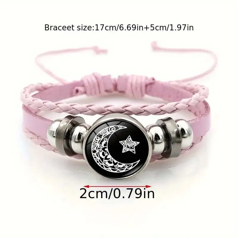 A pair Sun and Moon Lovers Luminous Bracele