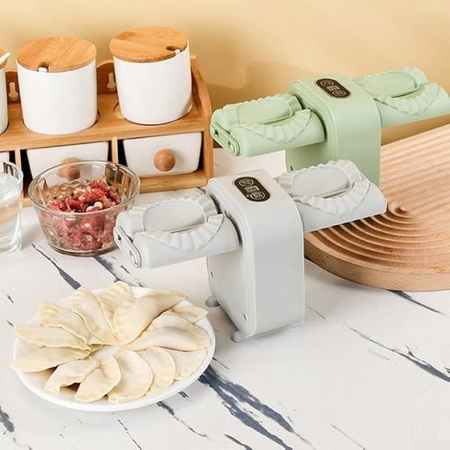 Electric Dumpling Maker, 2 Modes Non-Slip Double Head Dumpling Maker Machine Dumpling Making Tool Dumpling Maker Press Silent Automatic Dumpling Press Household Dumpling Maker Mould (Style A)
