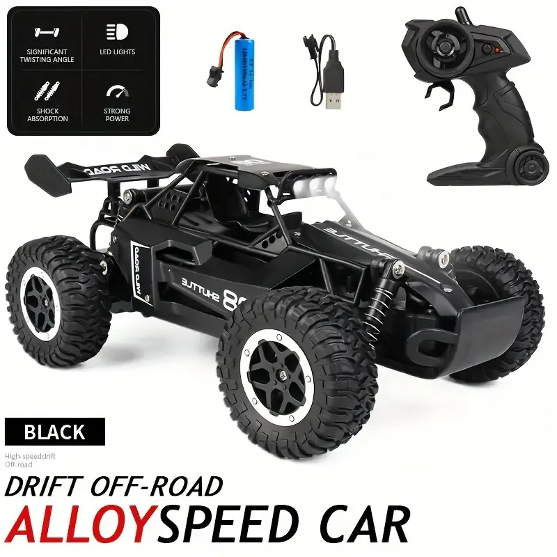 1:16 RC alloy remote control high-speed car 2.4G high-speed big foot climbing off-road car racing model boy toy