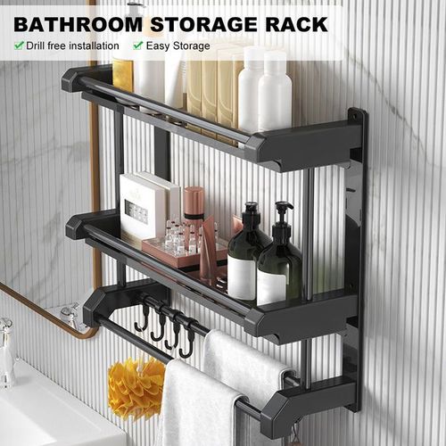 Bathroom Rack Wall-mounted Towel Rack- Double Layer - 50cm