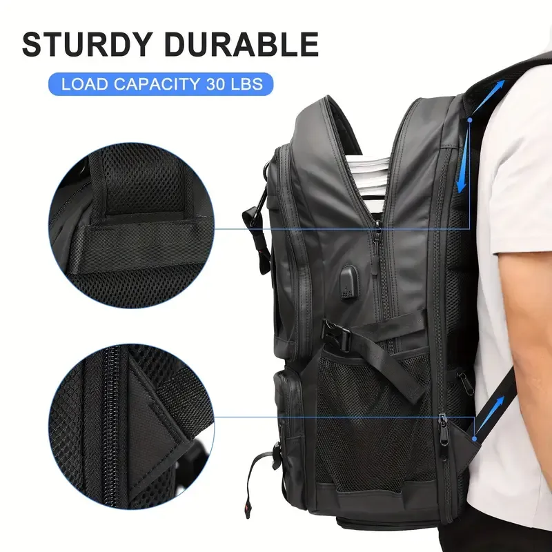 Backpacks for men and women with shoe compartment