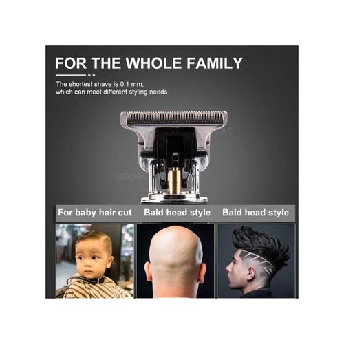 Rechargeable Metal Simple Style Hair Clipper Black Gold