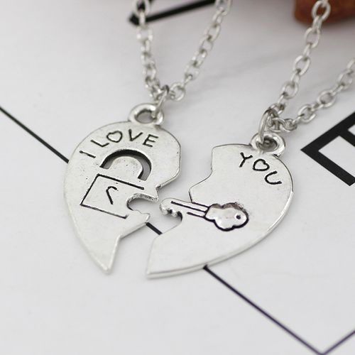 Best Friends Love Heart Couple Necklace. Jewelry