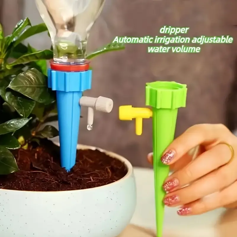12pcs Adjustable Plant Watering Drippers System - Self-Watering Drip Irrigation Spikes