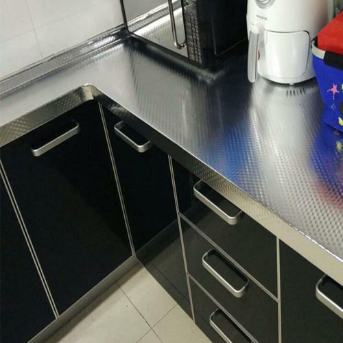 Kitchen Wall Paper Oil Proof Sticker Backsplash Silver Self-Adhesive Protective Sticker, 15.7X393.7 Inches