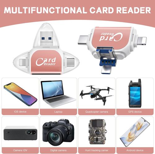 Multi-Port 4 in1 Universal SD TF Card Reader