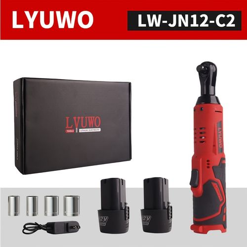 Cordless Electric Ratchet Wrench Set, 12V Power Ratchet Tool Kit With 2 Packs 2000mAh Lithium-Ion Battery And Charger