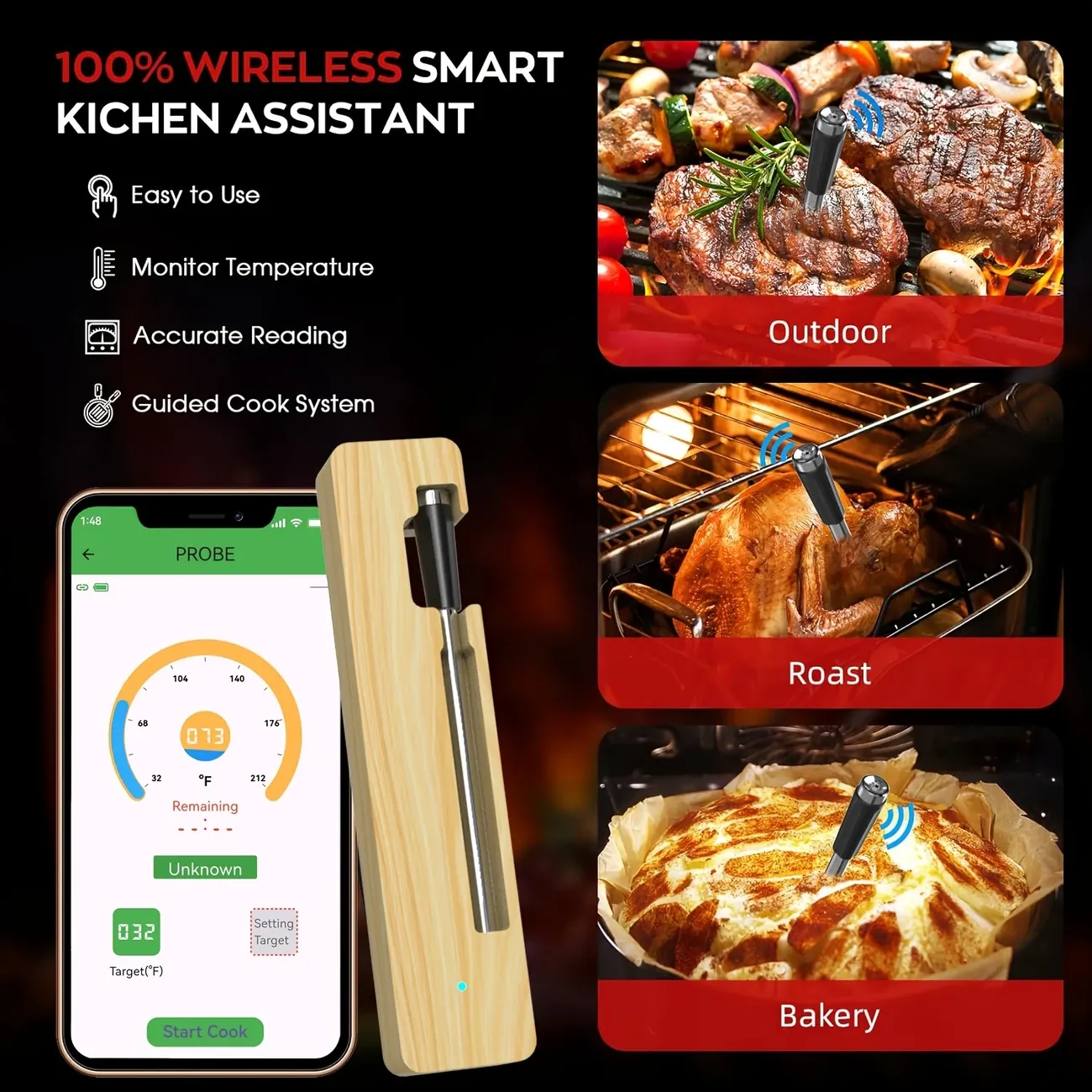 1pc Meat Thermometer