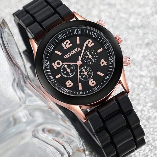 4pcs Geneva Couple Watches Jewelry Set