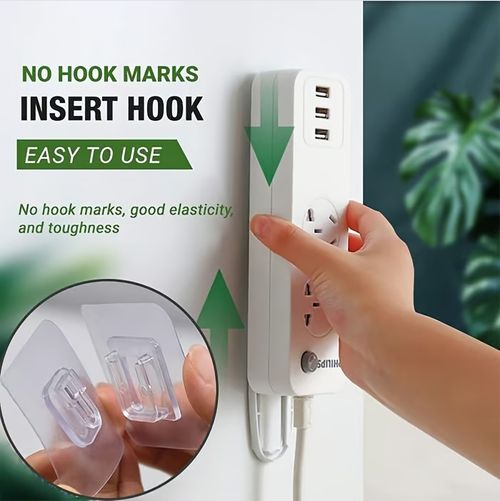 10 Pairs Transparent Double-sided Adhesive Wall Hooks