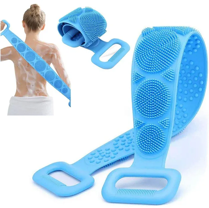 Silicone Body Scrubber Belt (3 pieces, random colors)