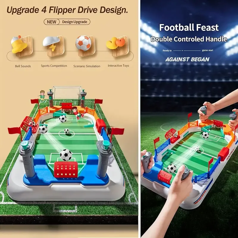 Tabletop Football Game for 2 - Family Fun Interactive Board Game for Teens and Adults, Durable Plastic Frame, Mixed Colors