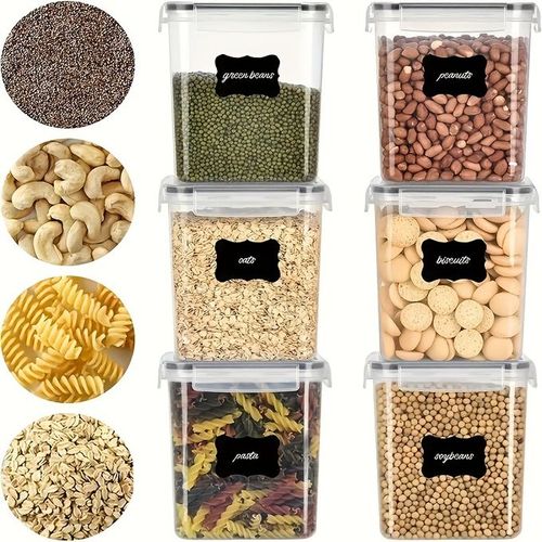 7pcs Airtight Food Storage Containers With Labels And Marks