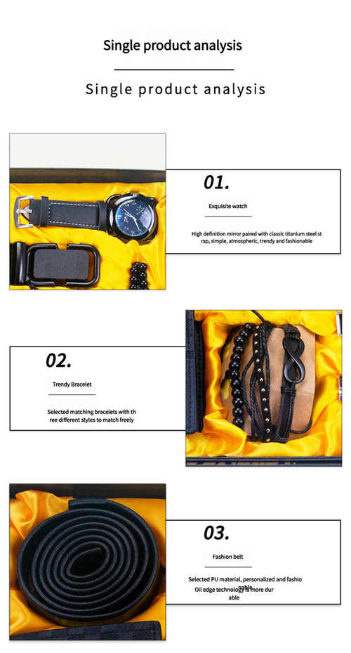 11-piece black high-end business men's watch gift box set wallet keychain bracelet companion gift Valentine's Day gift