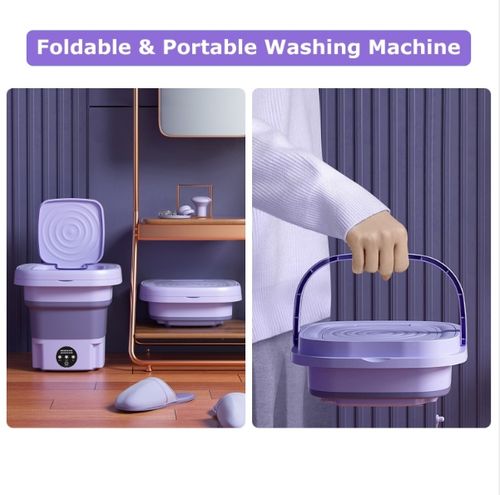 Portable Washing Machine, Foldable Mini Washing Machine, Small Washer for Baby Clothes, Underwear or Small Items, Apartment, Laundry, Camping, RV, Travel, Underwear, Personal, Baby