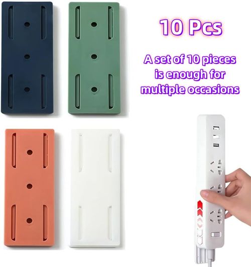 10 Pcs Adhesive Punch-free Socket Holder