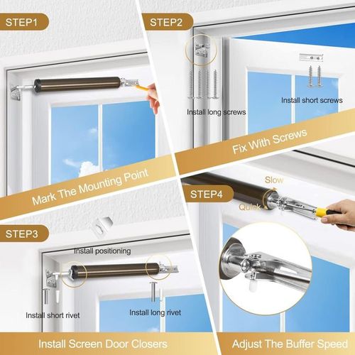 Adjustable Speed Pneumatic Automatic Door Closer - Brown