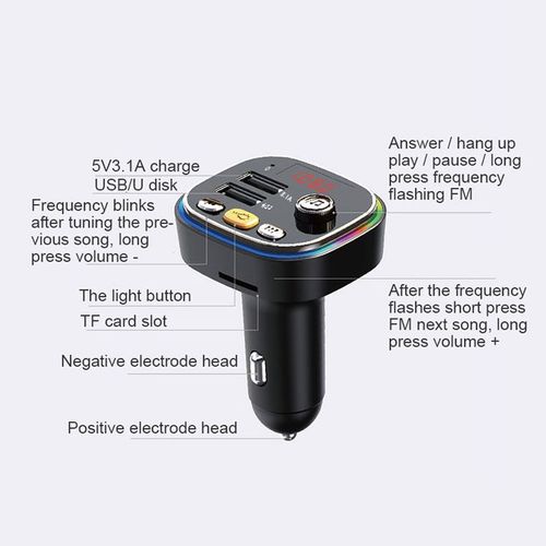 C20 Car FM Transmitter Dual USB Auto Audio Player