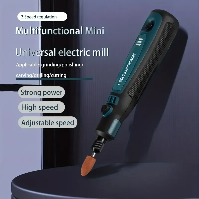 Mini Electric Grinder Pen - Compact, USB Rechargeable, Handheld Engraving Tool for Jade, Polishing, and DIY Projects - Portable, Easy-to-Use, and Versatile Power Tool with Electric Grinder Set