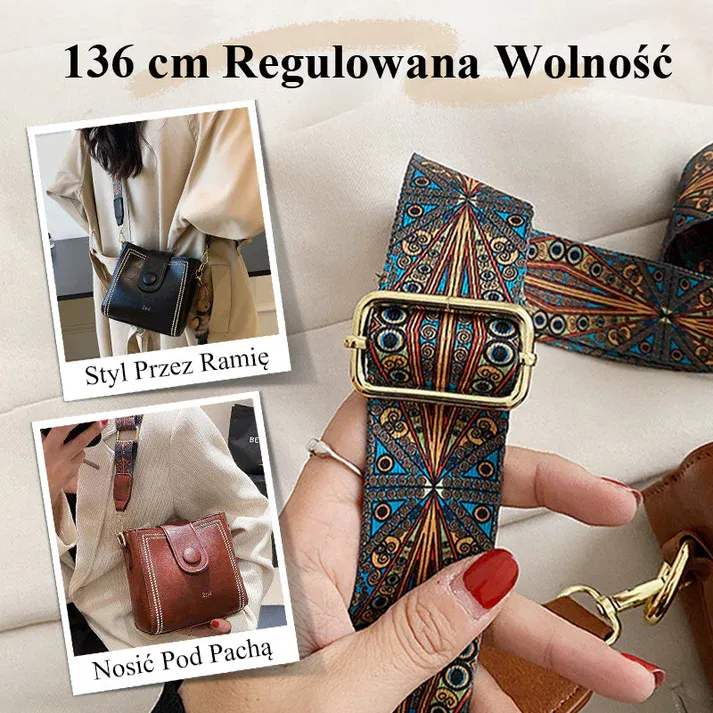 Vintage Bag with Adjustable, Wider Shoulder Strap （Black）