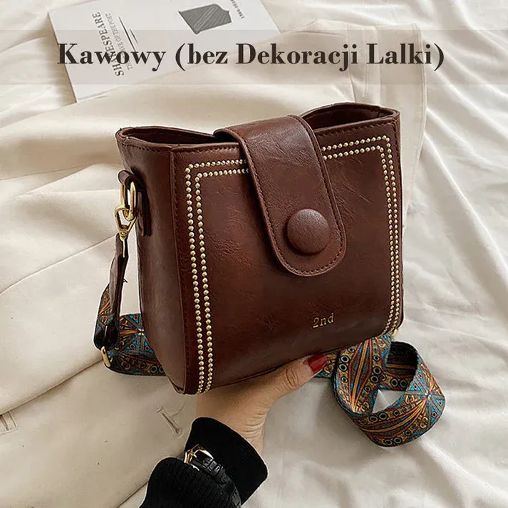 Vintage Bag with Adjustable, Wider Shoulder Strap （Black）
