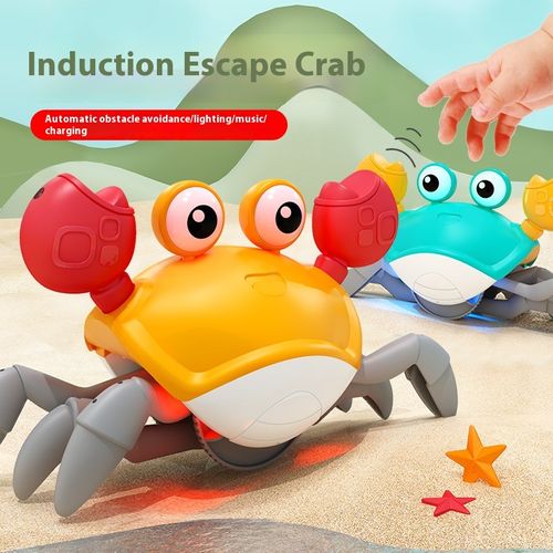 Children's induction electric crab toy rechargeable luminous music baby crawls and escapes Crab