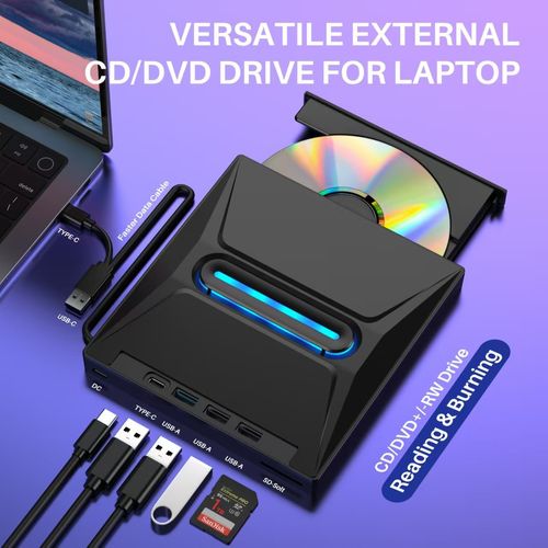 USB Type-c mobile DVD burner SD TF card seven-in-one multi-function external optical drive