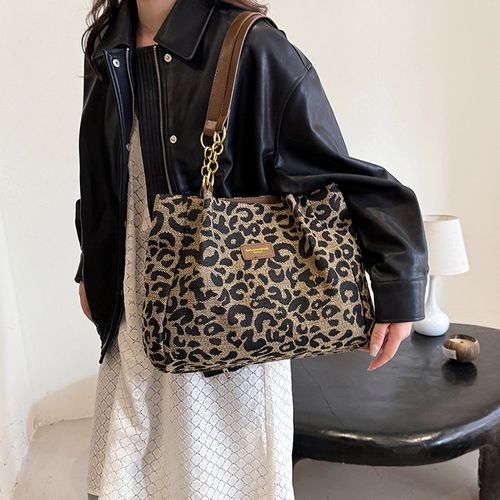 Women Leopard Design Handbags Fashion Underarm Bags Versatile Large Capacity Shoulder Bags Female Shopper Tote Bags