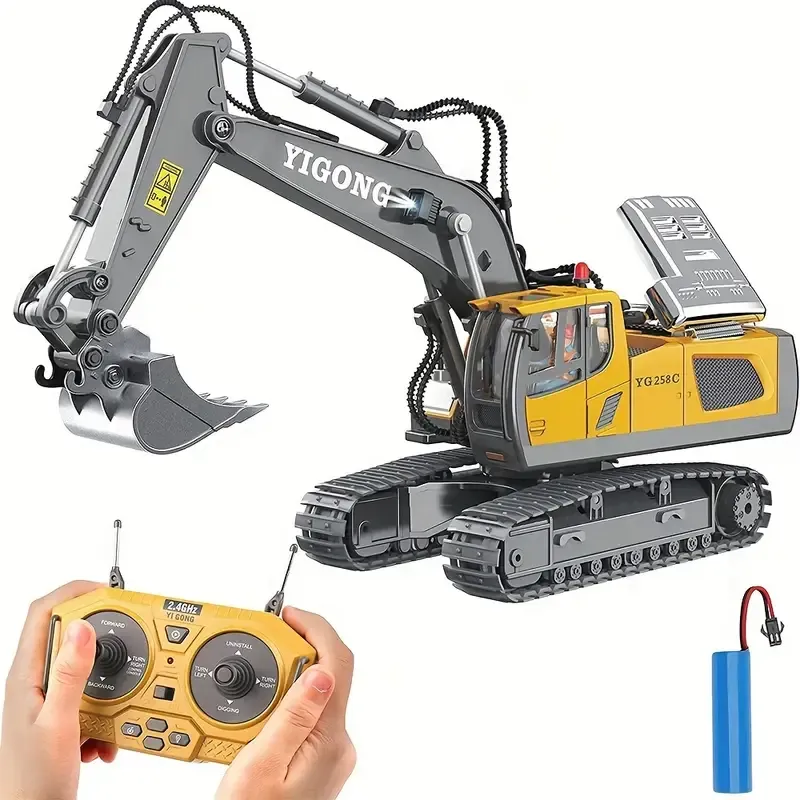 Children's large alloy remote control excavator 11 channel crawler excavator boy engineering remote car control toys