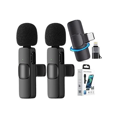 Wireless Lavalier Microphone Portable Audio Video Recording Mini Mic For IPhone