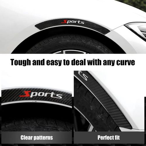 4pcs Car Anti-collision Strips, Carbon Fiber Wheel Decorative Strips, Bumper