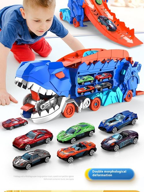 Hot Tyrannosaurus Rex Hauler Dinosaur Wheels Devouring Car T-Rex Transformed Track Slide Car Children's Toy