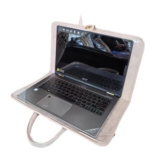 Elegant Pink Faux Leather Laptop Sleeve