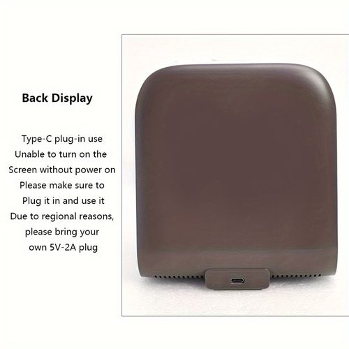 Headboard clock with 15W wireless charging and dimmable night light