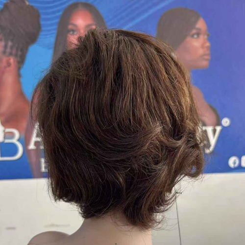 Peruca Bob Shag 13x4 Renda Cabelo Humano Estilo Moderno Suave Natural Elegante