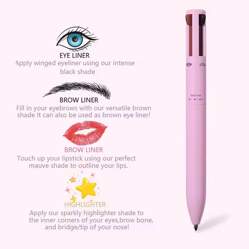 Makeup Cosmetic 4 in 1 Makeup Pen Eyebrow Highlighter Lipliner Eyeliner Pen Makeup Cosmetic