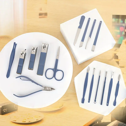 🔥2 free headbands🔥 Good-looking Foldable Stainless Steel Nail Clipper 16pcs Set