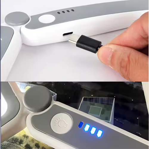 Recharging Reading Appreciation Handheld 3 Gear Touch Switch Folding 10 LED Lights Square 4X Magnifying Glass