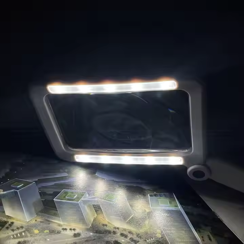 Recharging Reading Appreciation Handheld 3 Gear Touch Switch Folding 10 LED Lights Square 4X Magnifying Glass