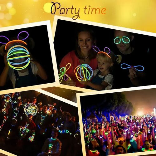 🔥Hot Sale Buy 100 Get 100 Free🔥 Party Fluorescence Light Glow Sticks Bracelets Necklaces Neon for Wedding Party Glow Sticks Colorful Glow Stick