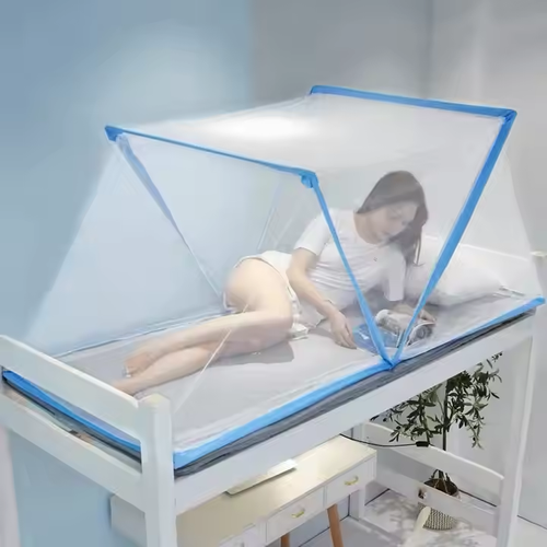 Double Bed Foldable Tent Round Top Polyester Fabric Mesh Folding Mosquito Net for Home Outdoor Camping Baby Mosquito Netting