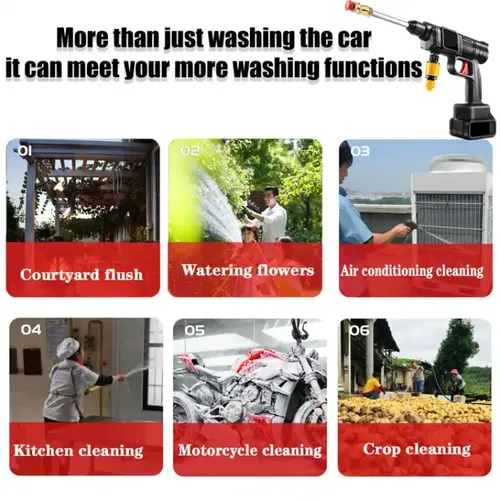 Car Washing Machine Water Spray Gun Car Wash Wireless Lithium Battery Portable High Pressure Car Washer