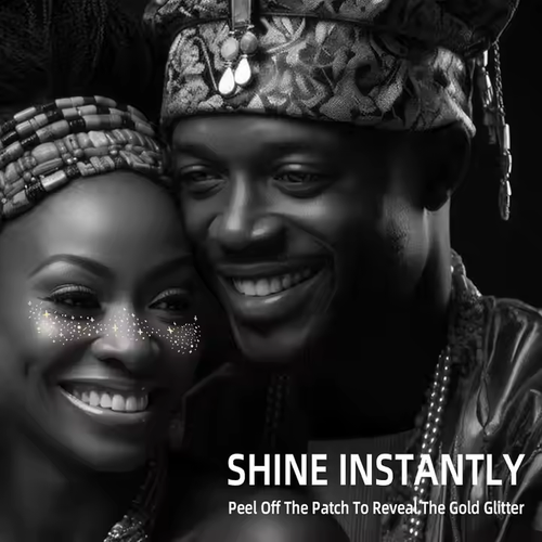 6-piece combination pack ！Gold Glitter Freckles Face Tattoo Makeup Patch Freckle Makeup Faux Freckles Waterproof Temporary Tattoos for Women Kid