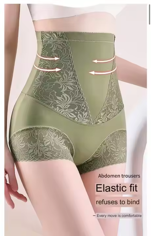 Buy One Get One Free！Lace High Waist Waist Slimming Panties Women's Hip Lift Post-natal Repair Unrolled Pants