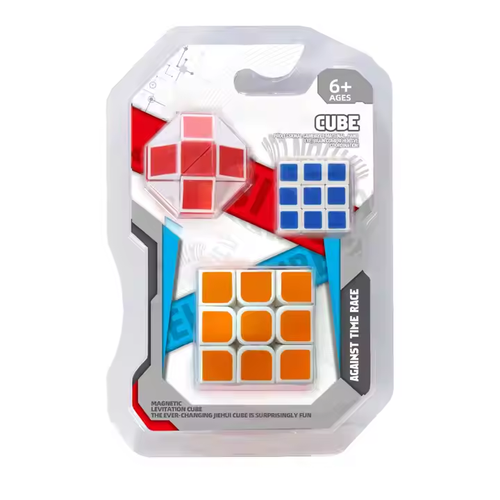 Kids Adults Safety Plastic Stress Reliever Fidget 3d Puzzle Cube Toy Set