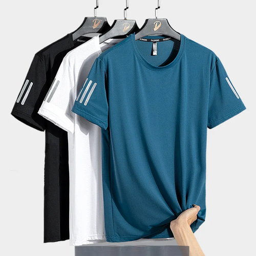 XL code Ice Silk Fabric Quick Dry Sport T-shirts Men Round Neck Comfort Tshirts