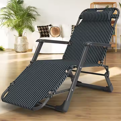 Lightweight Outdoor Reclining Folding Lounge Chair Garden Chaise Longue Camping Folding Bed