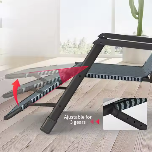 Lightweight Outdoor Reclining Folding Lounge Chair Garden Chaise Longue Camping Folding Bed