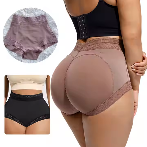 3XL Plus Size Invisible Women Shaping Lace Panties Shaper Pink Black High Compression