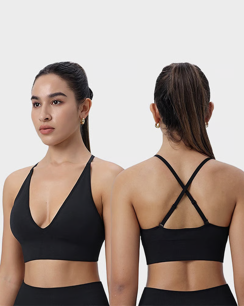 Deep V Wireless Sports Bra(2 Pack)